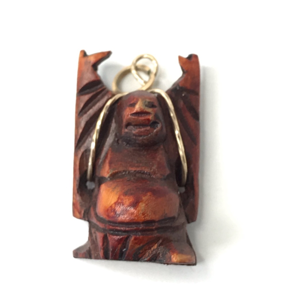 Mini Buddha Pendant Hand Carved Vintage